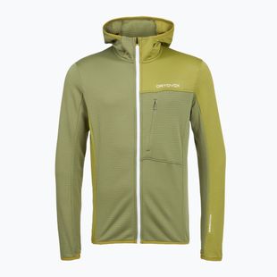 Мъжки суитшърт ORTOVOX Fleece Light Grid с качулка от диви билки