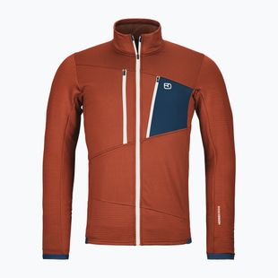 Мъжки суитшърт ORTOVOX Fleece Sweatshirt Grid clay orange