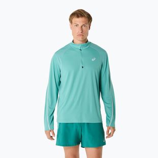Мъжка блуза с дълъг ръкав за бягане ASICS Road Lite-Show 1/2 Zip light teal