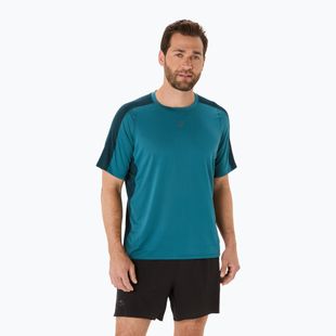 Мъжка тениска за бягане ASICS Fujitrail Elite Top atlantis blue/saxon green