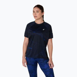 Дамска черна тениска за бягане ASICS Road Lite-Show SS performance