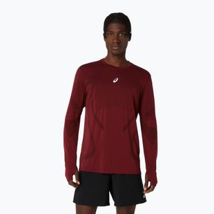 Мъжки ASICS Road Seamless LS тъмночервен планета за бягане с дълъг ръкав