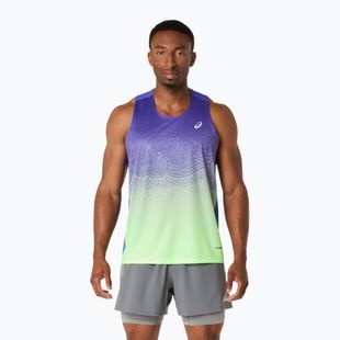 Мъжка тениска за бягане ASICS Road Fade Singlet cobalt burst/illuminate green