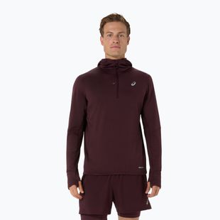 Мъжки суитшърт за бягане ASICS Road Winter Ls Hoodie dark currant