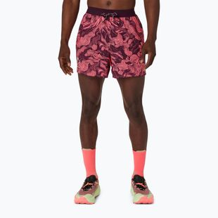 Мъжки шорти за бягане Asics Fujitrail All Over Print 5In Short Blazing Coral/Dark Aubergine
