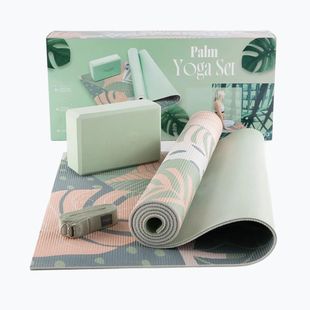 Комплект за йога Myga Palm Yoga Set mat + block + green strap