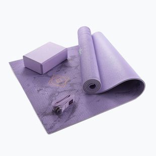 Комплект за йога Myga Chakra Yoga Set mat + block + purple strap