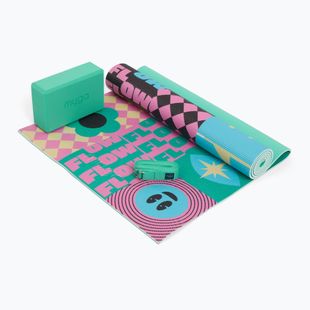 Комплект за йога Myga Spirit Yoga Set mat + block + turquoise strap