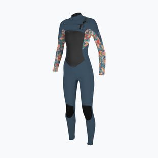 Детски неопренов костюм за плуване O'Neill Girls Epic 4/3 Chest Zip Full copen blue/painted tropics