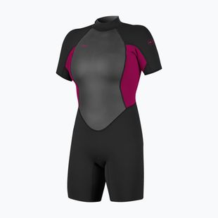 Дамски неопренов костюм за плуване O'Neill Reactor-2 2mm Back Zip SS Spring IS7 black/punk pink