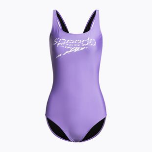 Дамски бански костюм Speedo Logo Deep U-Back от една част лилав 68-12369