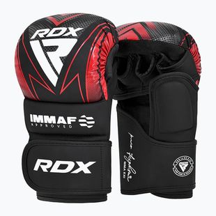 Граплинг ръкавици RDX IMMAF Approved Shooted Grappling red