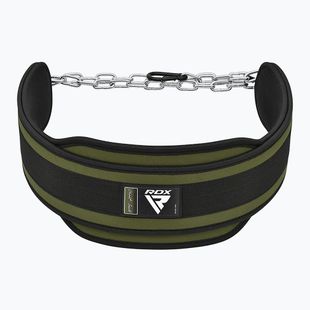 Колан за вдигане на тежести RDX Pro Dipping Belt 2 Layer army green