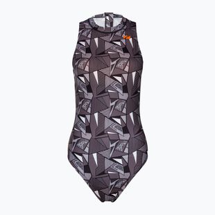 Дамски бански костюм от една част ZONE3 OWS Renew High Neck black/white