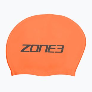Шапка за плуване ZONE3 Long Hair hi-vis orange