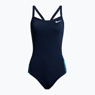 Дамски бански костюм от една част Nike Multiple Print Racerback Splice One тъмно синьо NESSC051-440