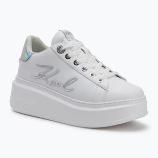 KARL LAGERFELD дамски обувки Anakapri Signia бяла кожа със сребро