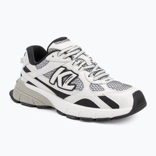 KARL LAGERFELD дамски обувки Orion Sidetrim черни от кожа/текстил с бял цвят