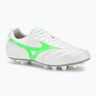 Мъжки футболни обувки Mizuno Morelia II Elite Md white/neon green/galaxy silver