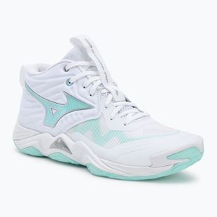 Дамски обувки за волейбол  Mizuno Wave Momentum Elite Mid white/blue tint