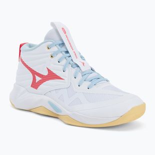 Дамски обувки за волейбол Mizuno Wave Momentum Pro Mid white/calypso coral/pale banan