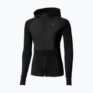 Дамско яке за бягане Mizuno Active Warm Hybrid Full Zip Hooded black