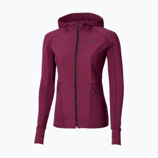Дамско яке за бягане Mizuno Active Warm Hybrid Full Zip Hooded dark purple