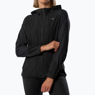 Дамско яке за бягане Mizuno Active Alpha Hodded черно