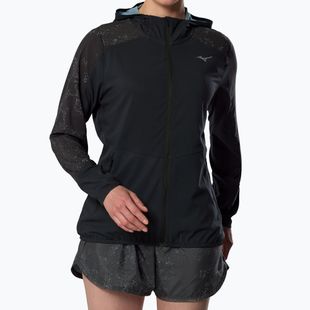Дамско яке за бягане Mizuno Active Alpha Hooded black