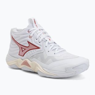 Дамски обувки за волейбол Mizuno Wave Momentum Elite Mid white/rose elegance/lava falls
