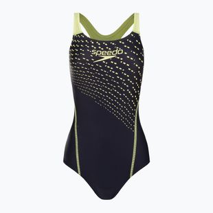 Speedo Medley Logo Medalist дамски бански костюм от една част тъмносиньо и жълто 8-1347406876