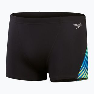 Speedo Allover Digital V-Cut Aquashort мъжки боксерки за плуване black/true cobalt