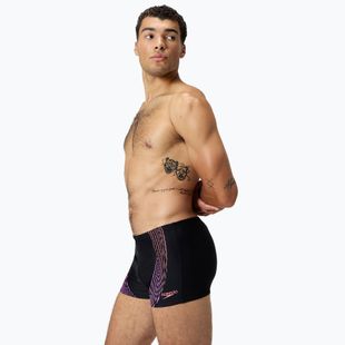 Мъжки бански Speedo Duo Logo Print Aquashort black/coral sands/neon violet