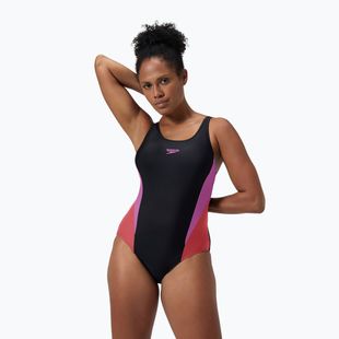 Дамски цял бански костюм Speedo Colourblock 2.0 neon violet