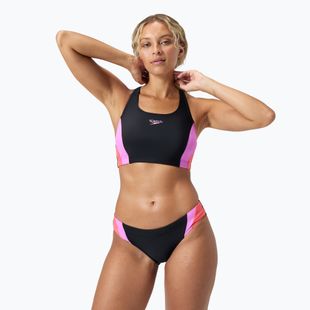 Speedo Colourblock Splice 2.0 дамски бански костюм от две части неоново лилаво