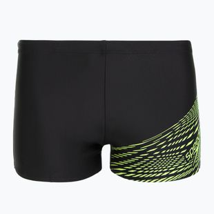 Мъжки боксерки за плуване Speedo Medley Logo Aquashort black/hyper yellow