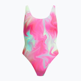 Дамски цял костюм за плуване Speedo Flu3nte Printed Convertible coral sands