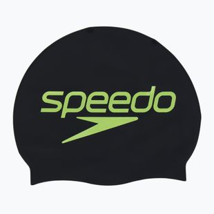 Шапка за плуване Speedo Printed Silicone black stacked logo
