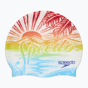 Шапка за плуване Speedo Printed Silicone volcanic orange speedo sunset