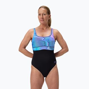 Дамски цял бански костюм Speedo Shaping Contour Eclipse Printed indigo glow