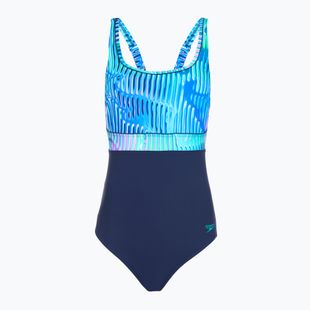 Дамски цял бански костюм Speedo Shaping Contour Eclipse Printed turquoise gem