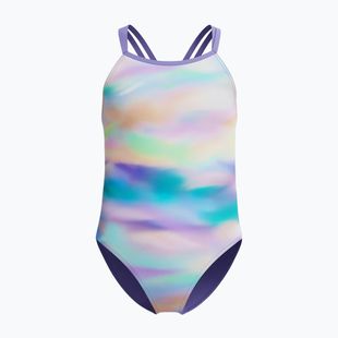 Детски цял бански костюм Speedo Printed Twinstrap purple fog