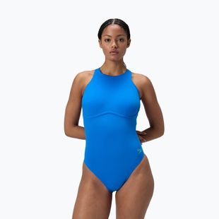 Дамски цял бански костюм Speedo Racer Zip with Built in Swim Bra lagoon blue