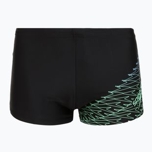 Мъжки боксерки за плуване Speedo Medley Logo Aquashort black/alfalfa green