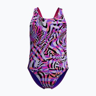 Детски цял бански костюм Speedo Digital Allover Leaderback flare pink