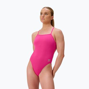 Дамски цял бански костюм Speedo FL Solid V-Back flare pink