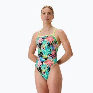 Дамски цял бански костюм Speedo FL Printed V-Back tropicana/black