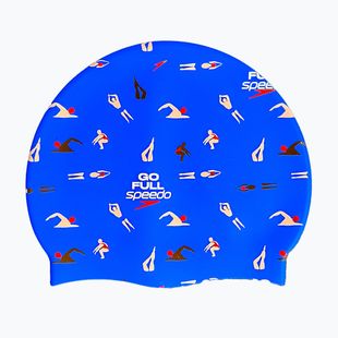 Шапка за плуване Speedo Printed Silicone speedo blue go full speedo swimmers