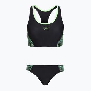 Дамски бански костюм от две части Speedo Placement Raceback 2pc anthracite/clover