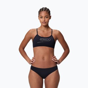 Дамски бански костюм от две части Speedo Endurance+ Logo Thin Strap anthracite